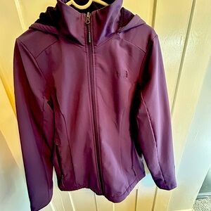 North Face wind jacket with soft faux fur lining - royal purple